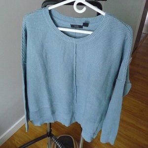 RDI women's cotton blend oversized boxy shorter front sweater size L NEW NO TAGS